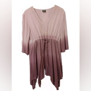 Cal Style High Low Front Tie Tunic